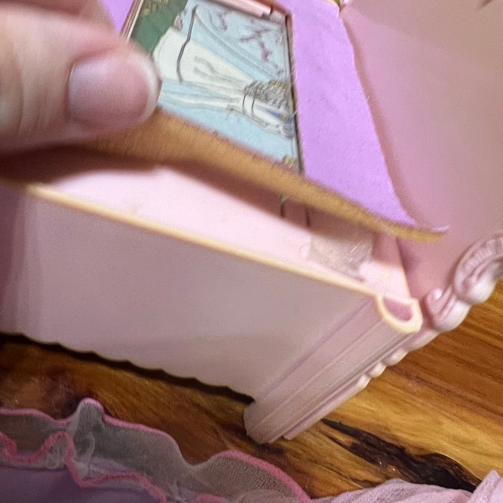 Vintage Barbie Canopy Bed Pink Purple Furniture Replacement Parts Lot Incomplete - Picture 9 of 13
